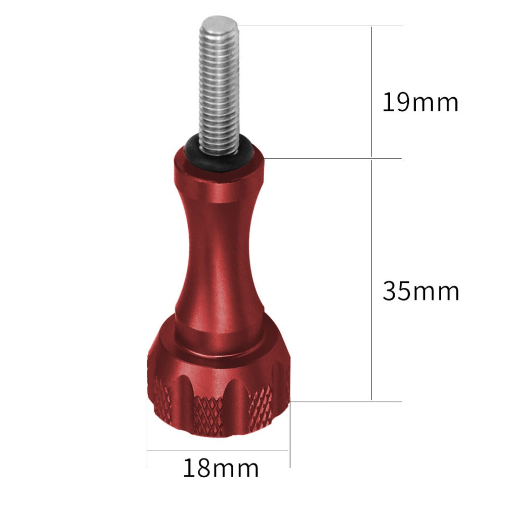 3pcs Aluminum Alloy Long Short Thumb Knob Screws Nut for GoPro Hero Black 8 7 6 5 4 SJcam EKEN YI 4K - Red