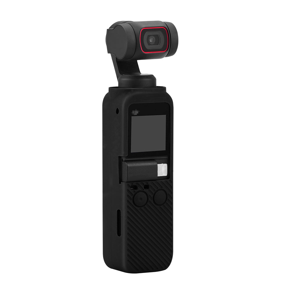 Silicone Case Body Protection Cover Pocket with Hand Strap for OSMO Pocket 2 - Black