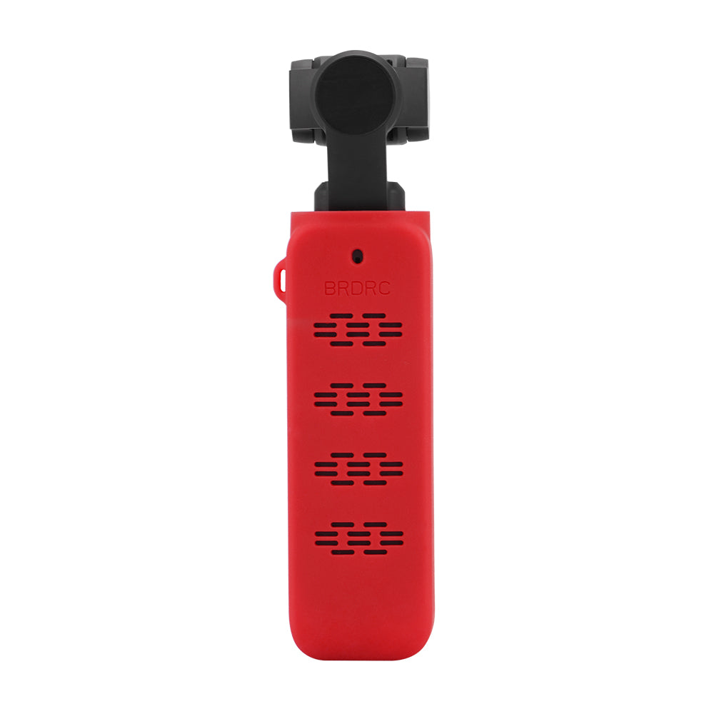 Silicone Case Body Protection Cover Pocket with Hand Strap for OSMO Pocket 2 - Red
