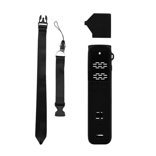 Silicone Case Body Protection Cover + Lens Cover + Hand Strap for OSMO Pocket 2 - Black