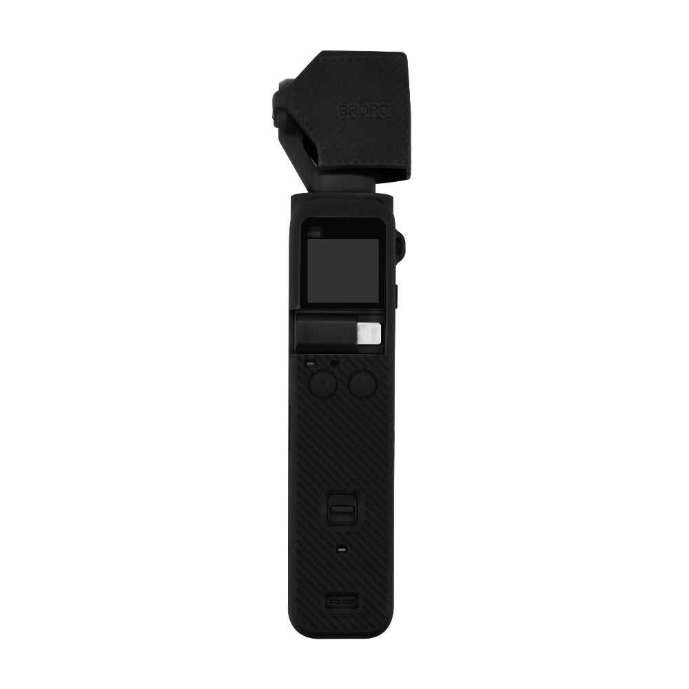 Silicone Case Body Protection Cover + Lens Cover + Hand Strap for OSMO Pocket 2 - Black