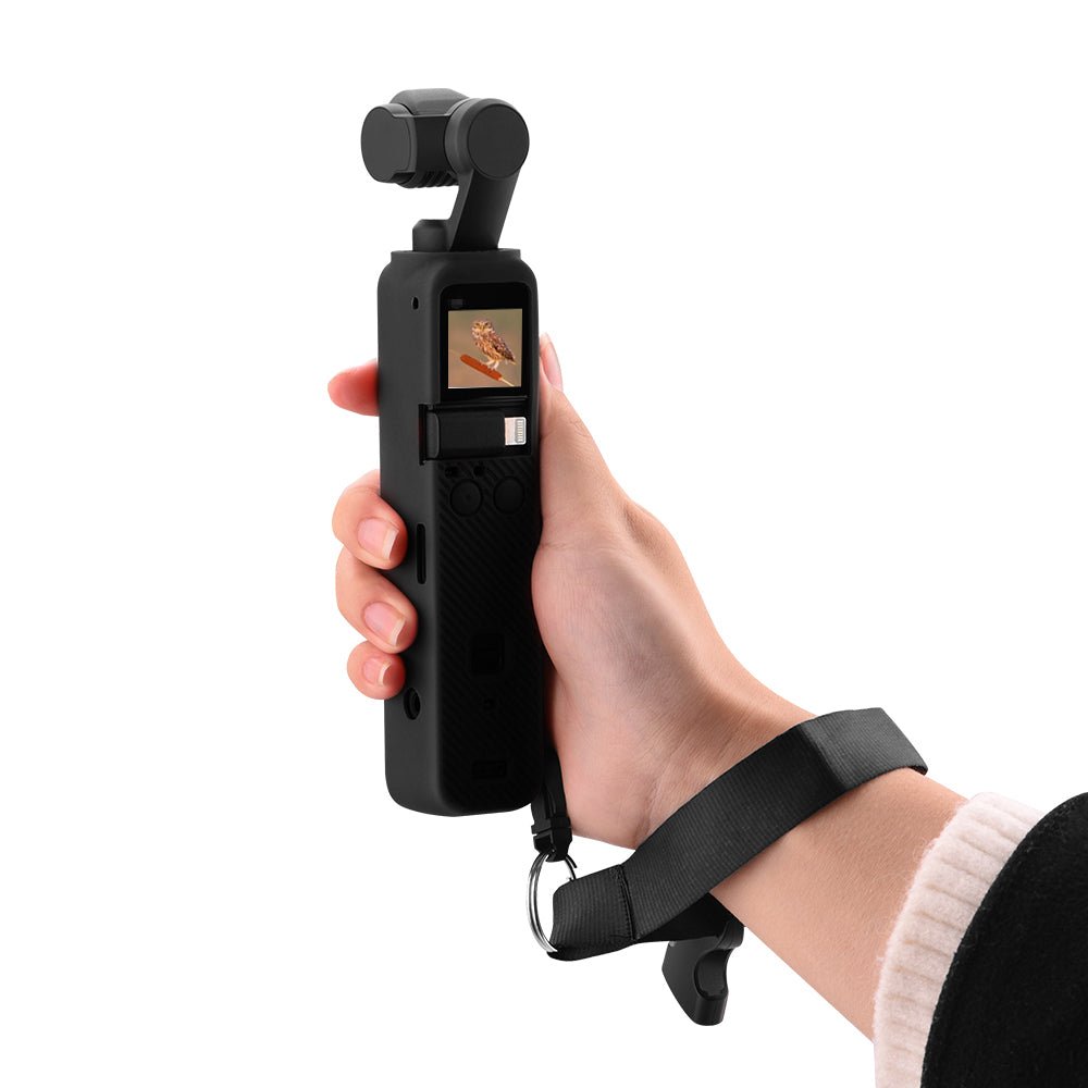 Body Protection Silicone Cover Case with Hand Strap for OSMO Pocket 2 - Black