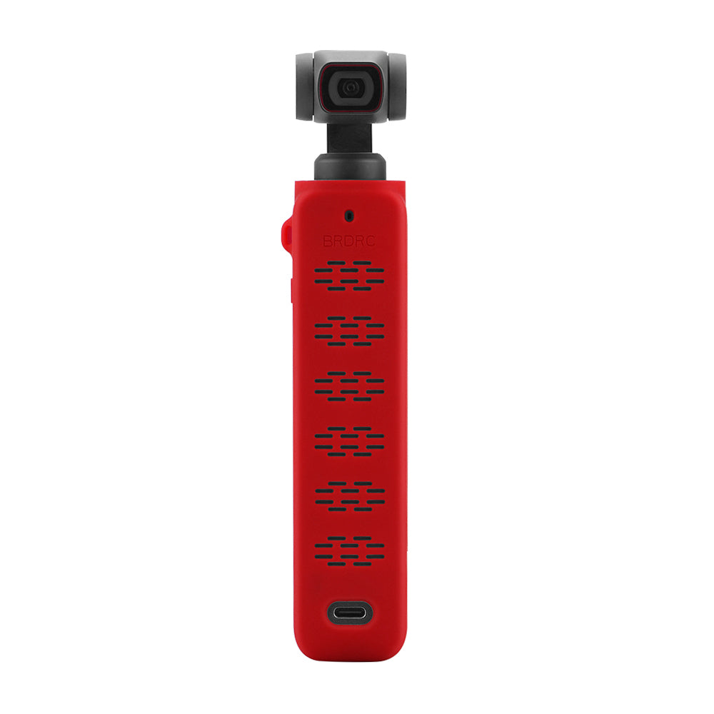 Body Protection Silicone Cover Case with Hand Strap for OSMO Pocket 2 - Red