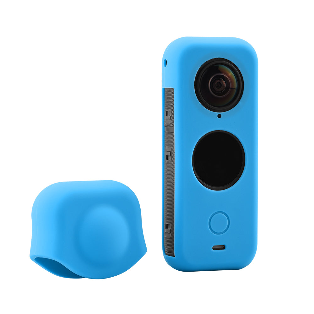 Silicone Sports Camera Lens Protective Cover for Insta360 One X2 - Blue