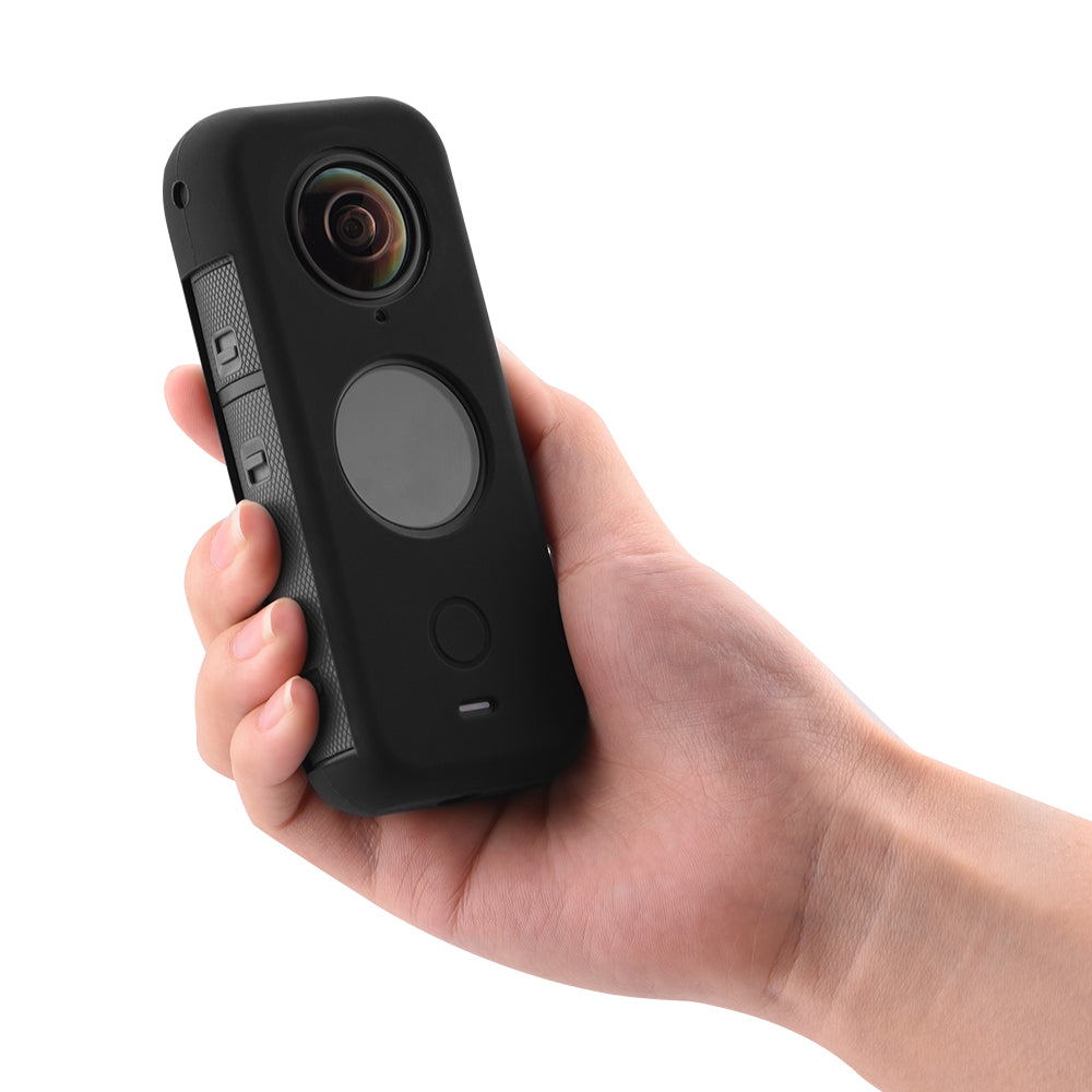 Silicone Sports Camera Lens Protective Cover for Insta360 One X2 - Black