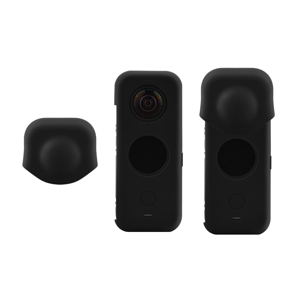 Silicone Sports Camera Lens Protective Cover for Insta360 One X2 - Black