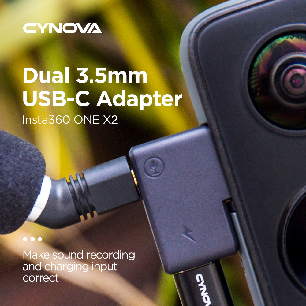CYNOVA for Insta360 ONE X2 Charging Audio Adapter [3.5mm Audio + USB-C Port] EWB8342
