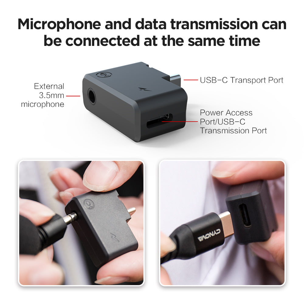 CYNOVA for Insta360 ONE X2 Charging Audio Adapter [3.5mm Audio + USB-C Port] EWB8342