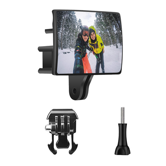 Uniqkart FLW354 Selfie Vlog Mirror Vlogging Flip Screen Cold Shoe Mount for Go Pro Hero Action Camera