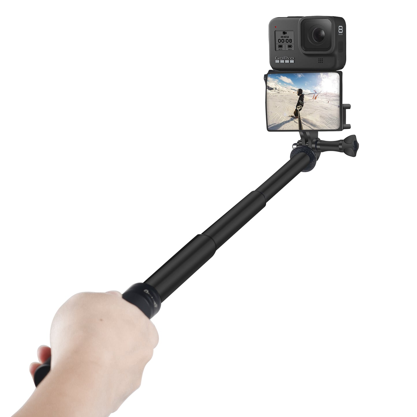 Uniqkart FLW354 Selfie Vlog Mirror Vlogging Flip Screen Cold Shoe Mount for Go Pro Hero Action Camera
