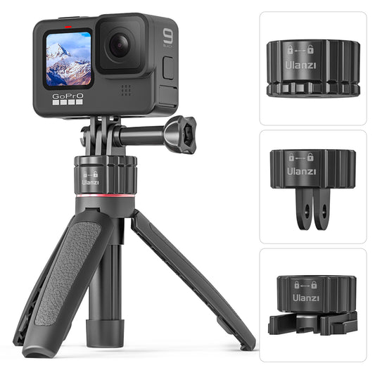 Uniqkart GO-QUICK Mini Tripod Monopod Selfie Stick with Magnetic Quick Release Adapter Mount Holder Base