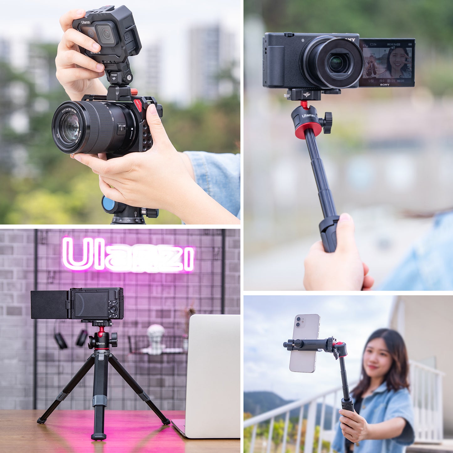 Uniqkart R072 Hummingbird Quick Release Mount Tripod Ballhead Quick Switch System for DSLR SLR Phone Camera