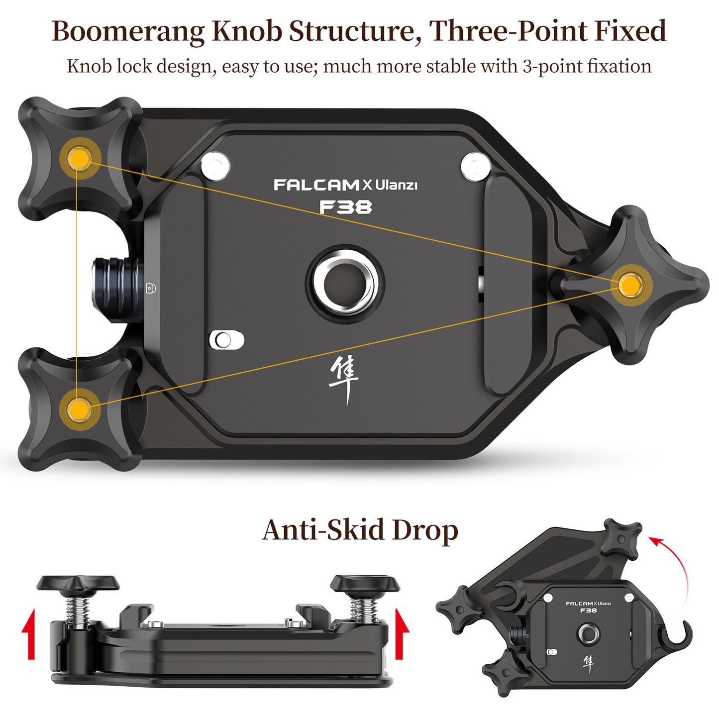 FALCAM 2271 F38 Quick Release System for DSLR Camera Stabilizer Tripod Slider Universal Arca Swiss Mount Adapter Backpack Mount