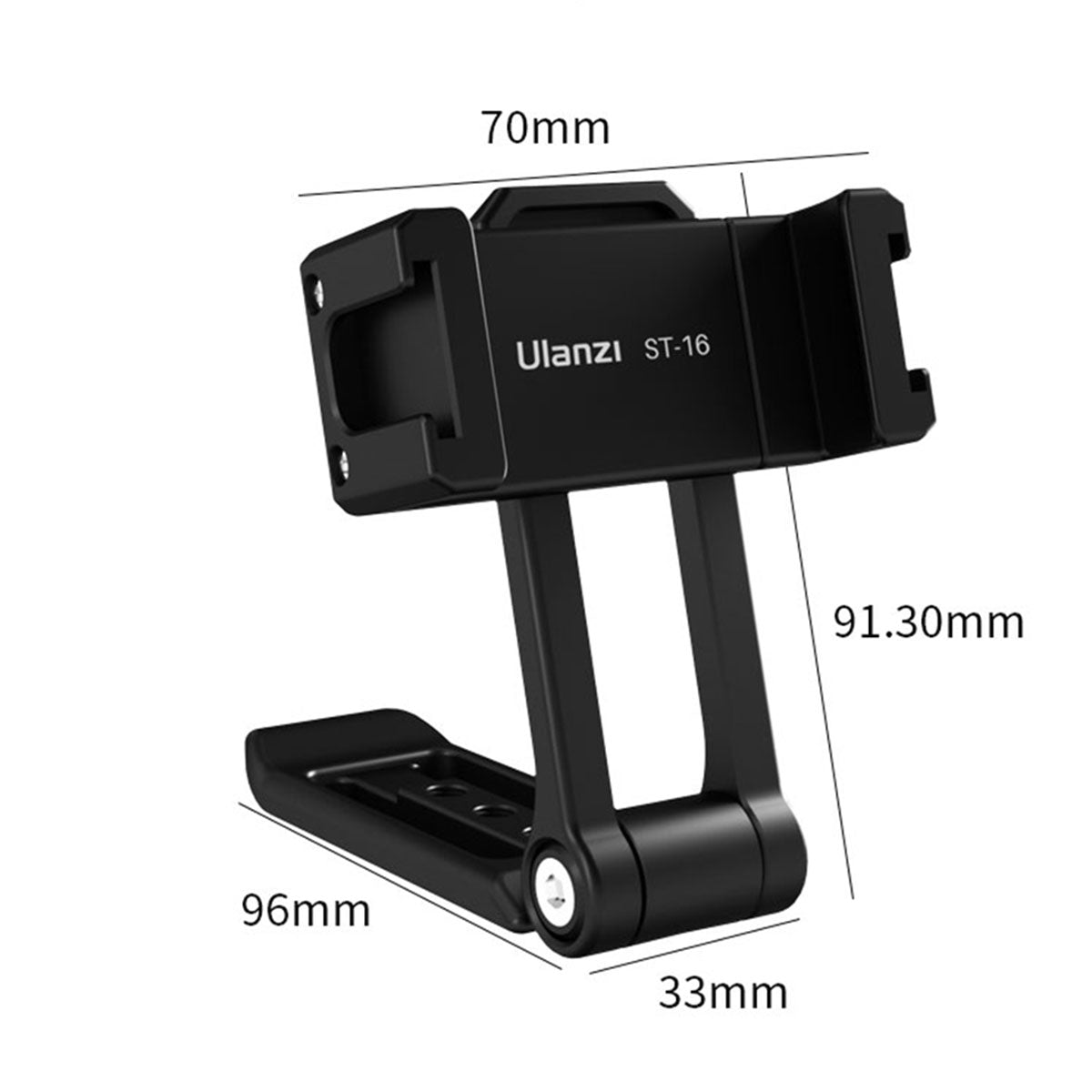 Uniqkart ST-16 Metal Phone Mount Holder Horizontal/Vertical Shooting VLOG Handgrip with Cold Shoe Mount for Microphone LED Light
