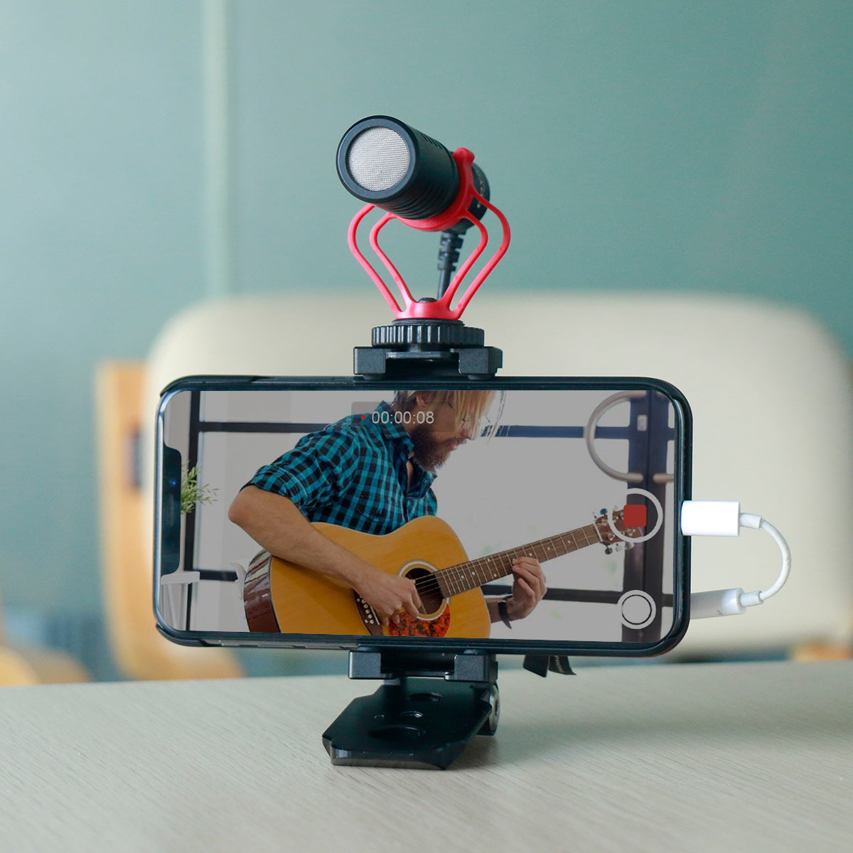 Uniqkart ST-05 Foldable Tripod Mount Adapter Phone Clip Holder Tripod Stand Quick Release Plate