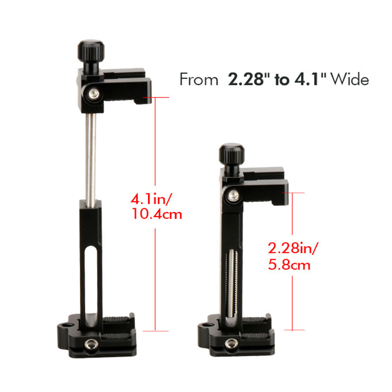 Uniqkart ST-03 Metal Phone Tripod Mount with Cold Shoe Universal Clip Holder for Smartphone Microphone Light