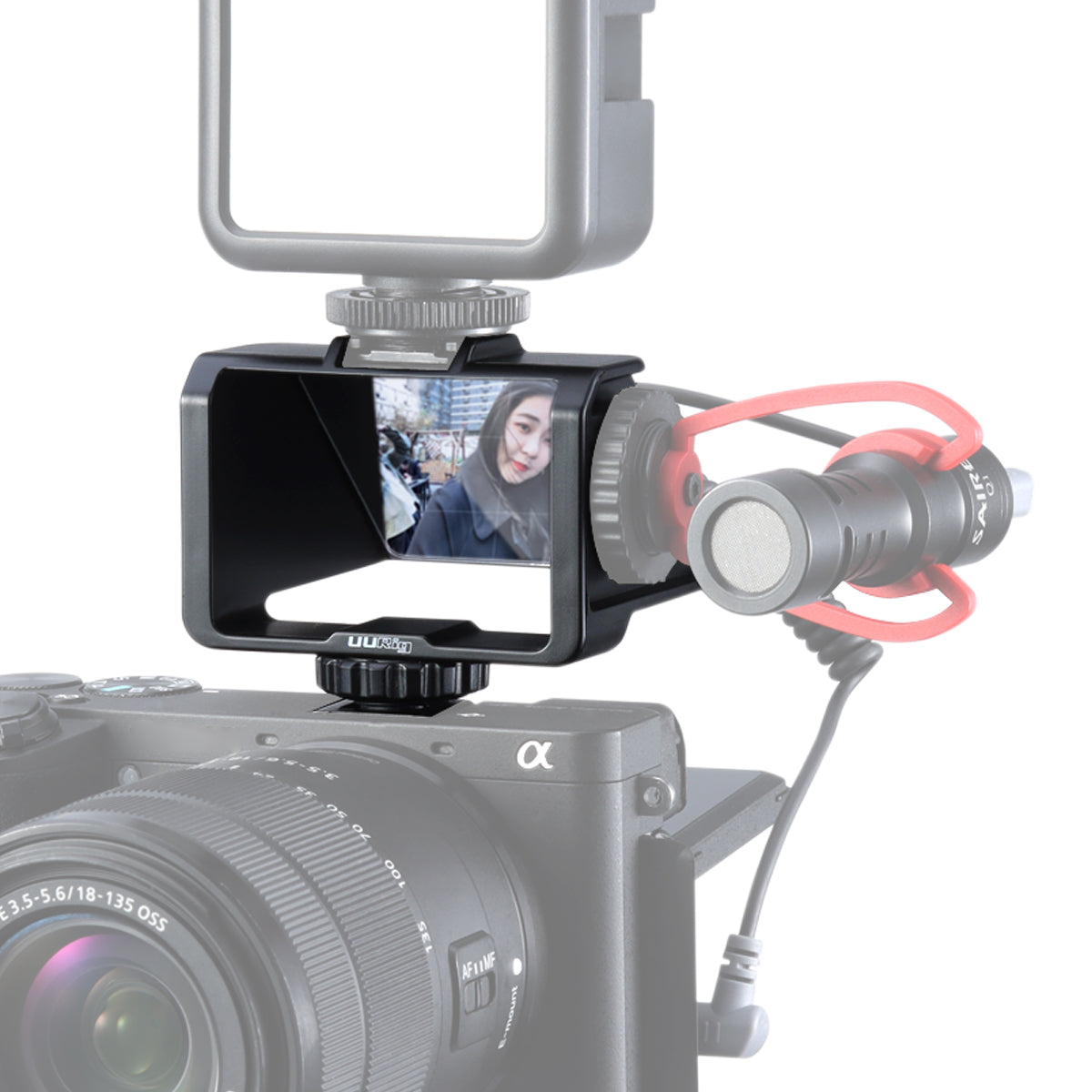 Uniqkart R031 Camera Vlog Selfie Flip Screen Bracket for Mirrorless Periscope Solution A6300 A6000 Sony A73 A7 A6500 A72