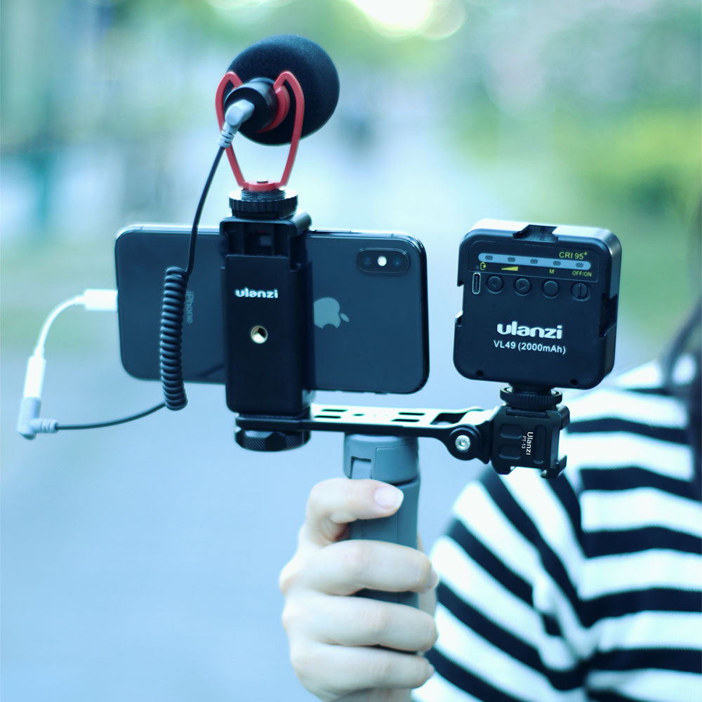 ULANZI PT-13 Extend Triple Cold Shoe Bracket Mount Plate Gimbal Accessories for Smartphone SLR Camera