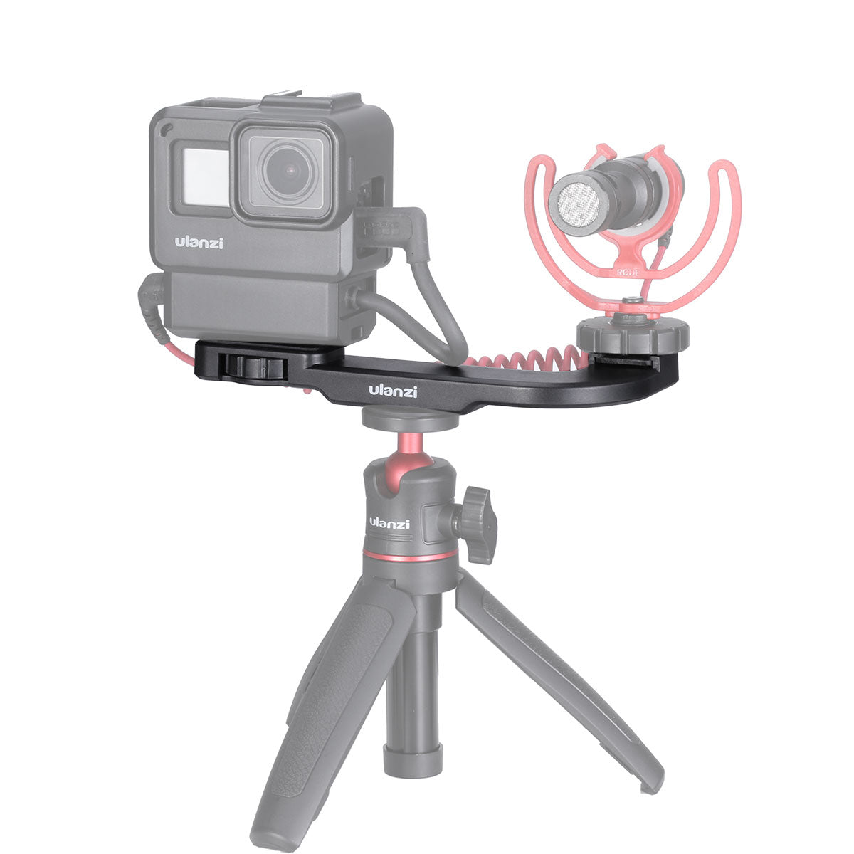 Uniqkart PT-9 Vlog Cold Shoe Plate for Gopro DSLR Camera Extend Cold Shoe Mount to LED Video Light Microphone