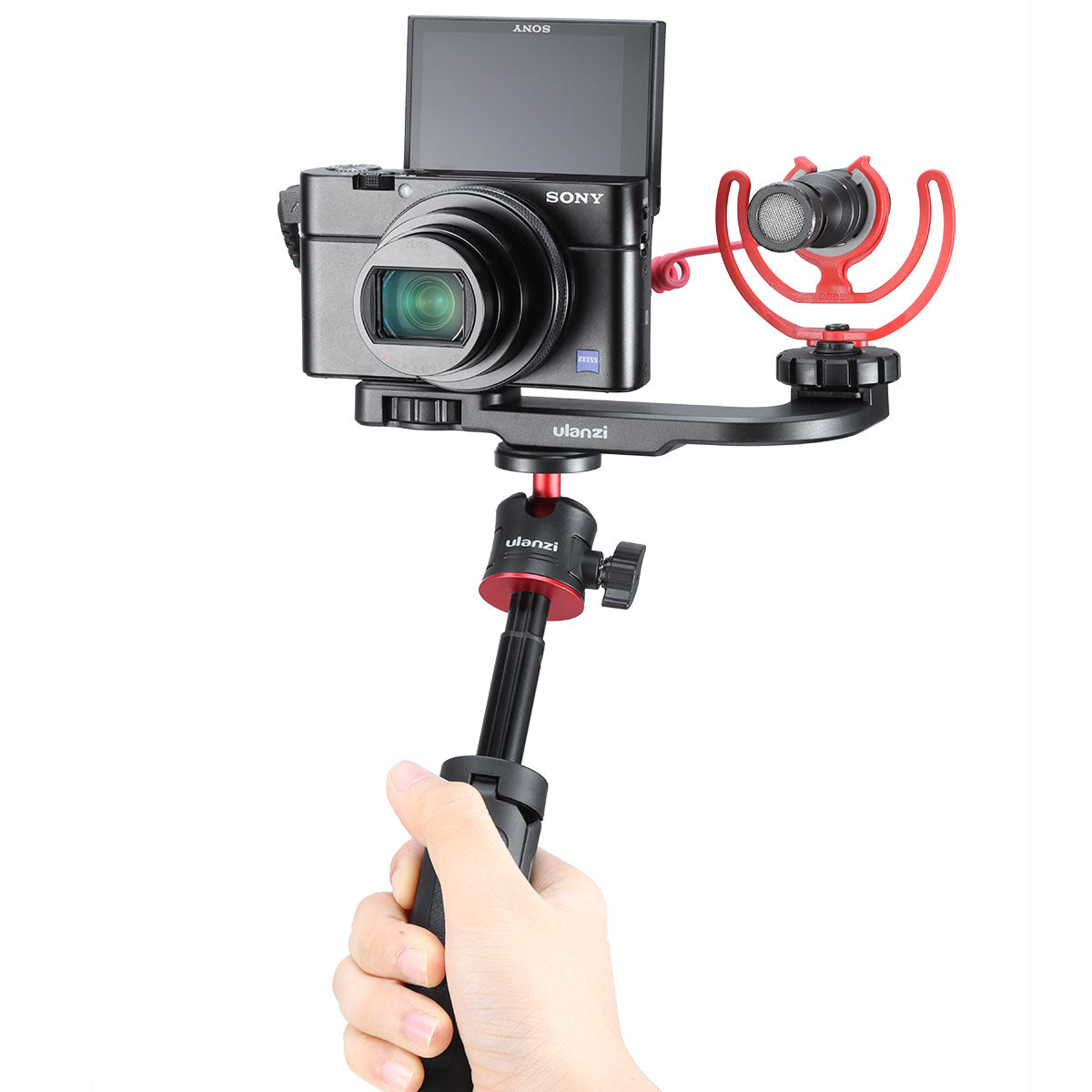 Uniqkart PT-9 Vlog Cold Shoe Plate for Gopro DSLR Camera Extend Cold Shoe Mount to LED Video Light Microphone
