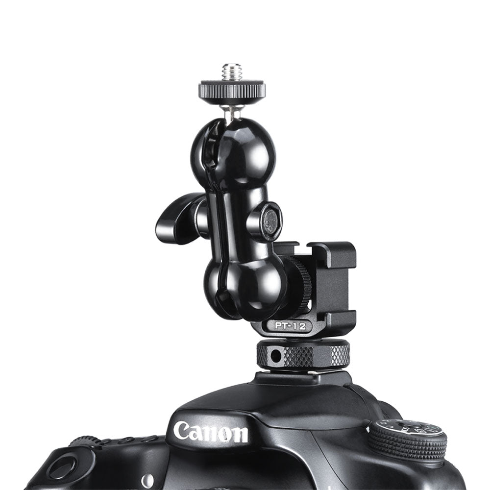 ULANZI PT-12 DSLR Camera Cold Shoe Mount Adapter Monitor Mount with Three Cold Shoe for LED Light Microphone