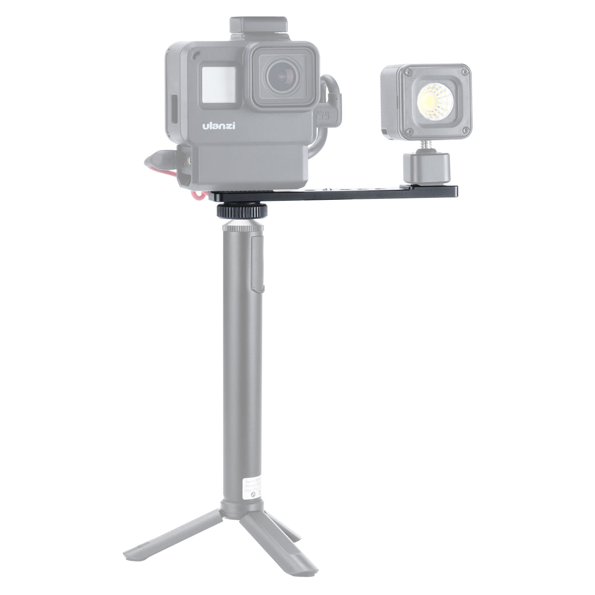 Uniqkart PT-7 Aluminum Alloy Cold Shoe Stand Bracket Vlogging Microphone Extension Plate for GoPro Sony RX0 II Mini Video Light