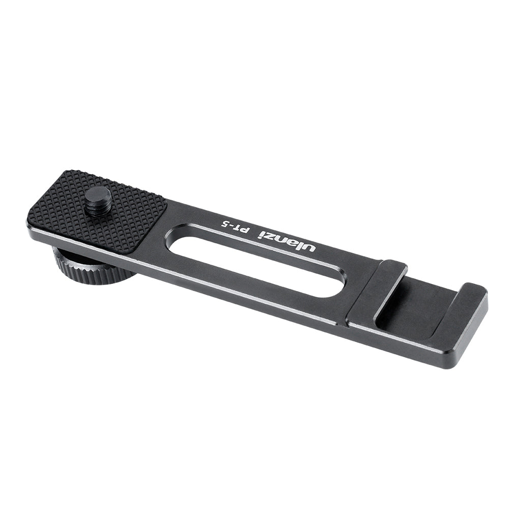 ULANZI PT-5 Vlogging Microphone Mount Stand Extension Bar Plate with Cold Shoe 1/4 Inch Screw Mounts for Sony Series