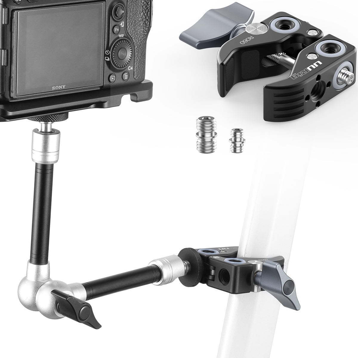 Uniqkart R060 Clamp Pliers Clip with 1/4 Screw Hole for DSLR Camera Vlog Photography Adapter Camera Holder Clip