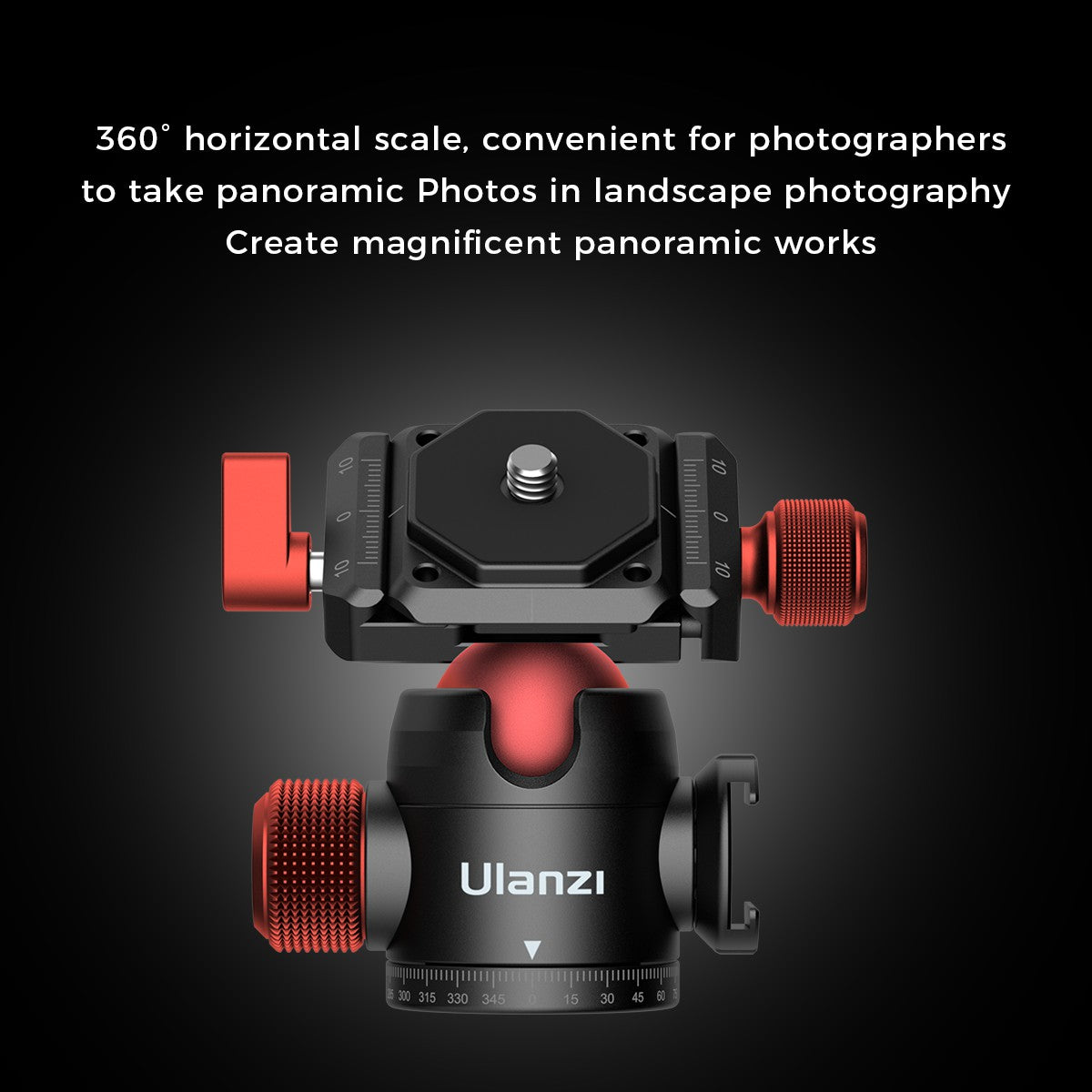 Uniqkart U-70 Metal Mini Ballhead Pan Cold Shoe Double Panoramic Tripod Head for DSLR Camera Vlog Tripod Bracket