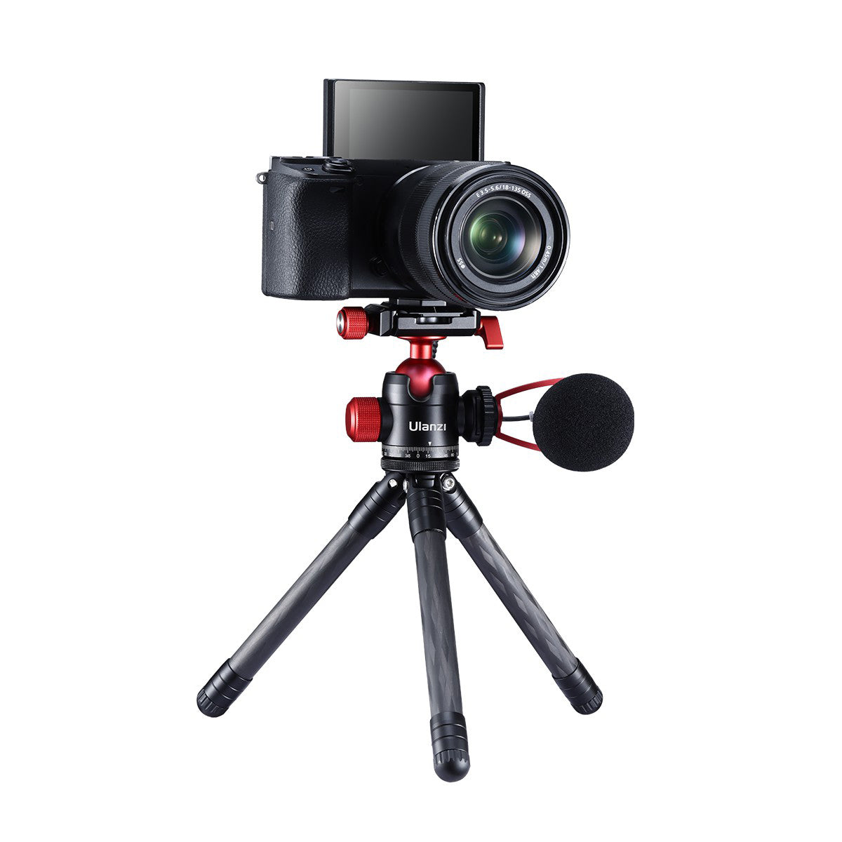 Uniqkart U-70 Metal Mini Ballhead Pan Cold Shoe Double Panoramic Tripod Head for DSLR Camera Vlog Tripod Bracket
