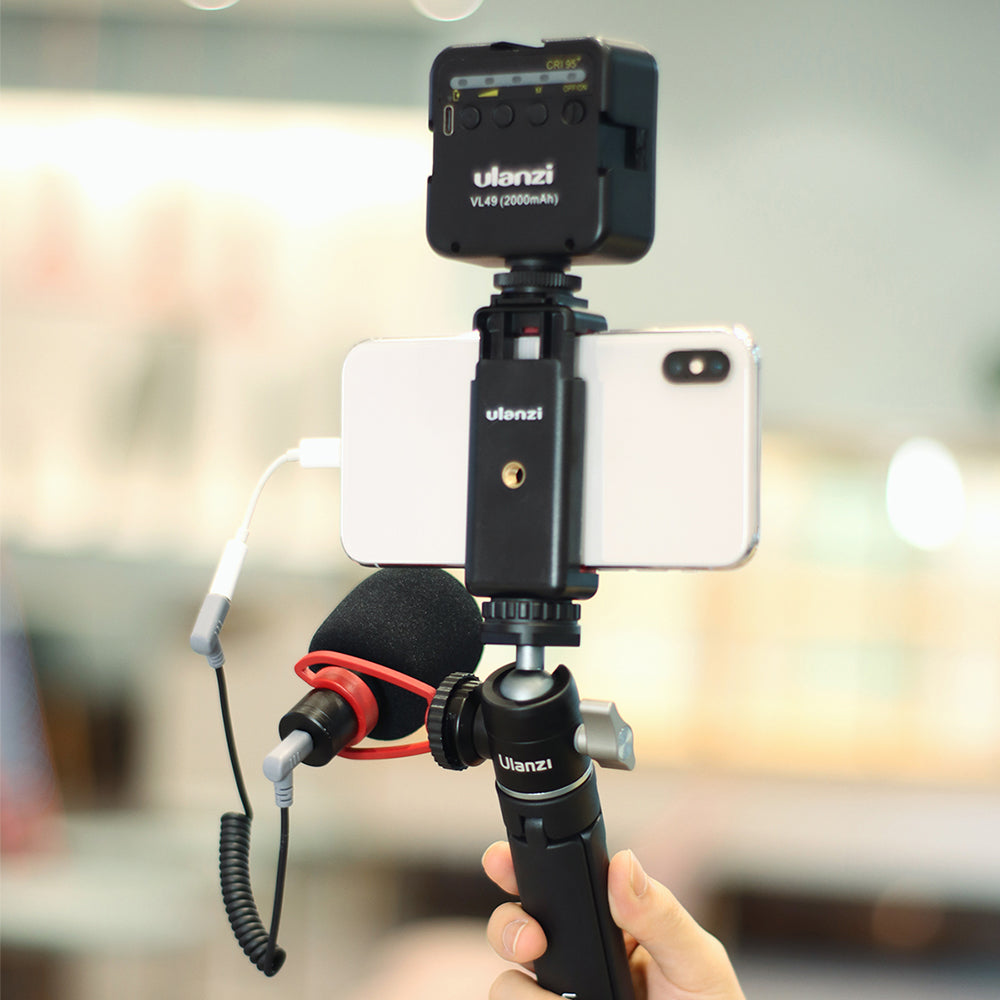 Uniqkart U-60 360 Degree Rotation Camera Tripod Side Cold Shoe Ball Head Mount Adapter