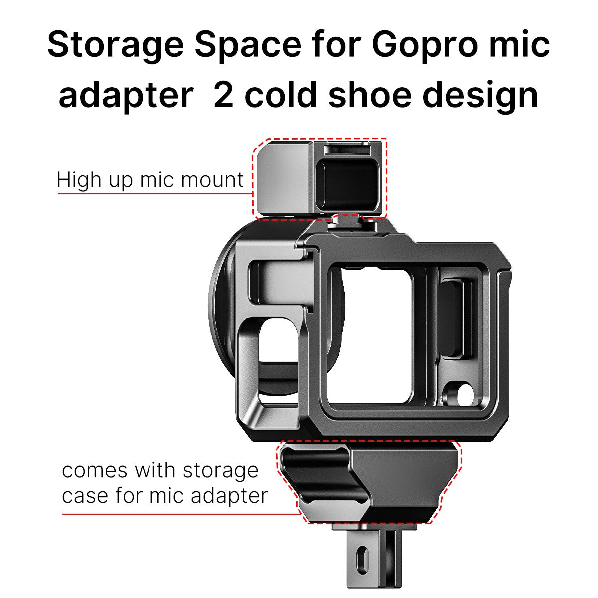 ULNAZI G9-5 Metal Cage for GoPro 9 Frame Case with 52mm Filter Adapter Extend Cold Shoe Mount for Mic Fill Light