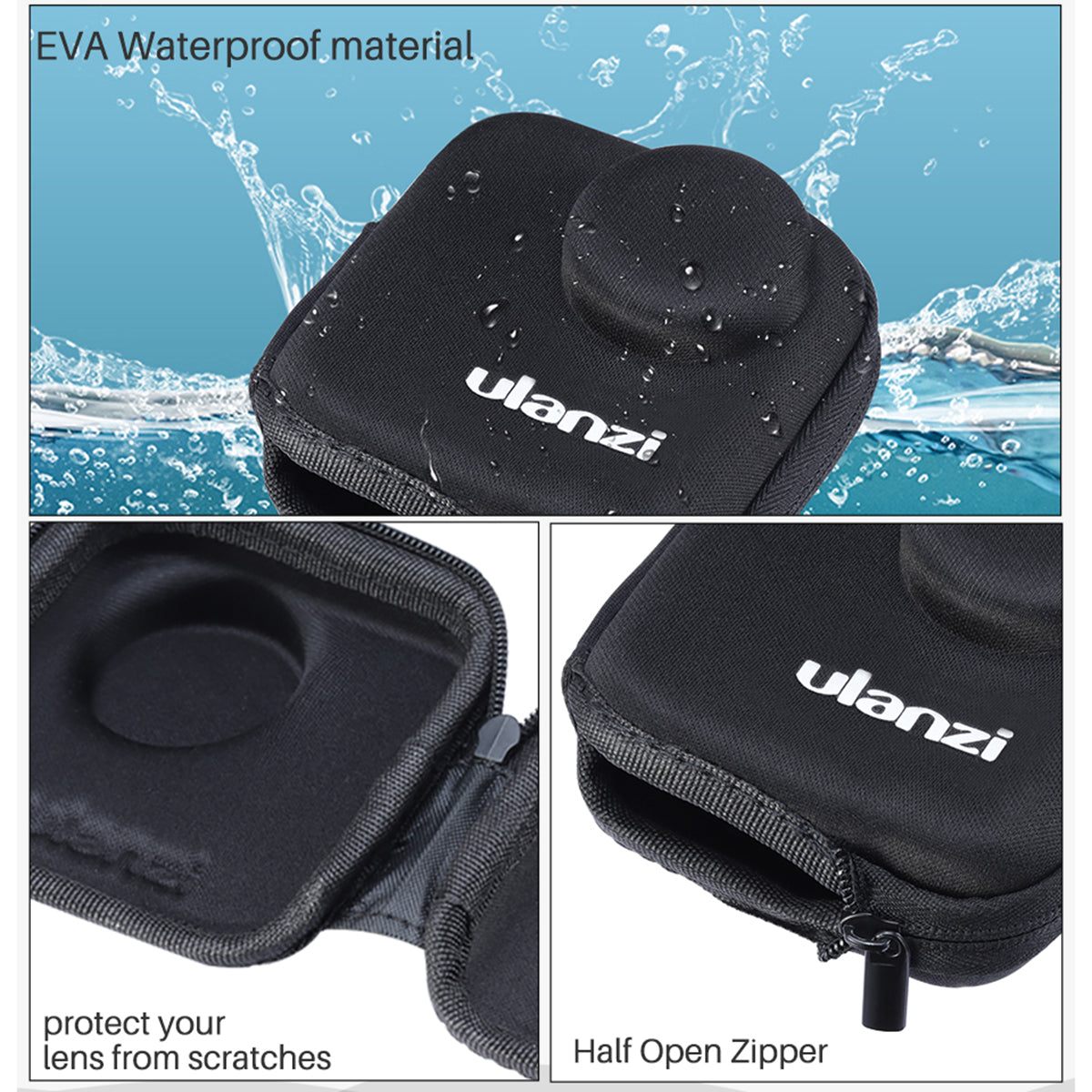 Uniqkart GM-1 Mini Camera Protective Bag Case for GoPro Max Waterproof Storage Bag