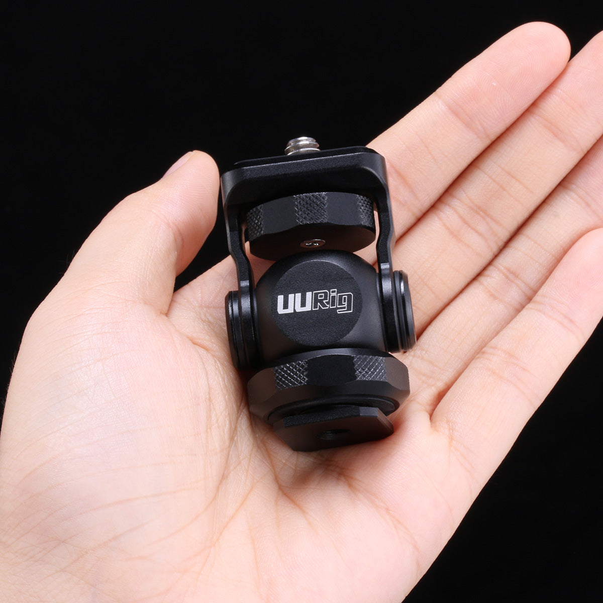 Uniqkart R015 Vlogger Monitor Mount Adapter Cold Shoe Ballhead Monitor Bracket Mic Holder