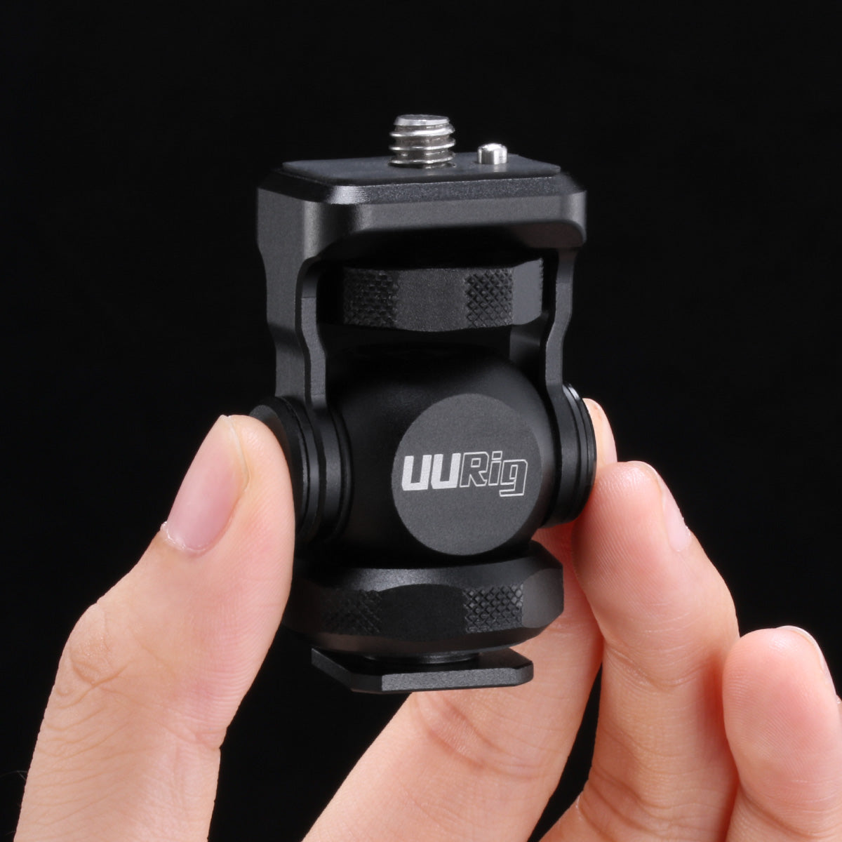 Uniqkart R015 Vlogger Monitor Mount Adapter Cold Shoe Ballhead Monitor Bracket Mic Holder