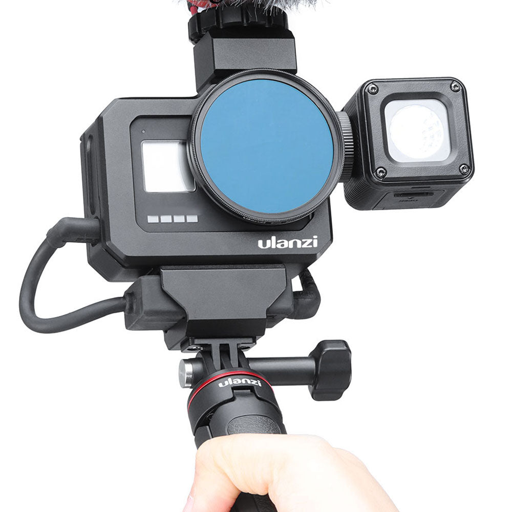 Uniqkart G8-5 Aluminum Alloy Protective Case Metal Vlog Frame Cage for GoPro Hero 8 Action Camera Accessories