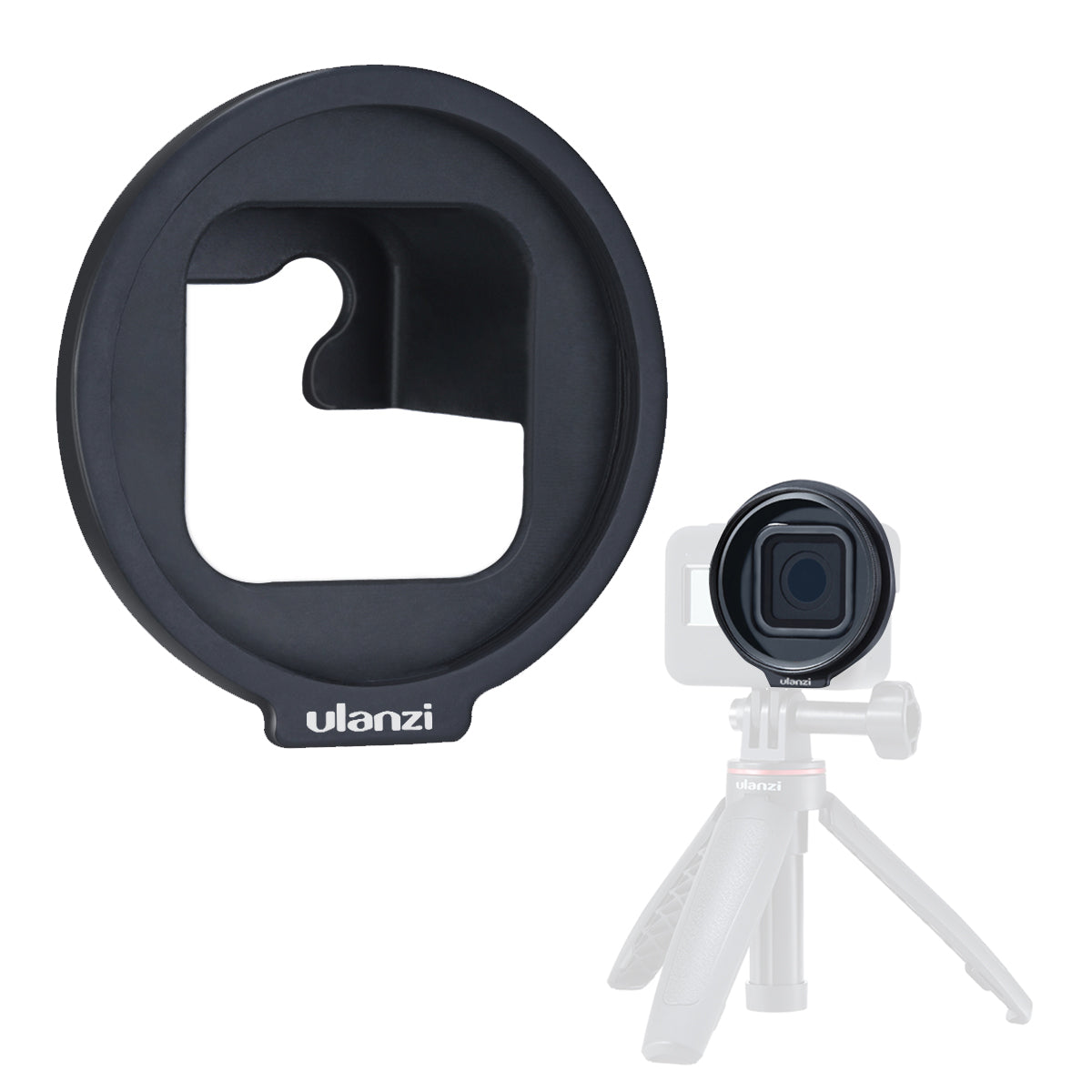 Uniqkart G8-6 52mm Filter Adapter Ring Mounting Bracket Holder for GoPro Hero 8 Action Camera