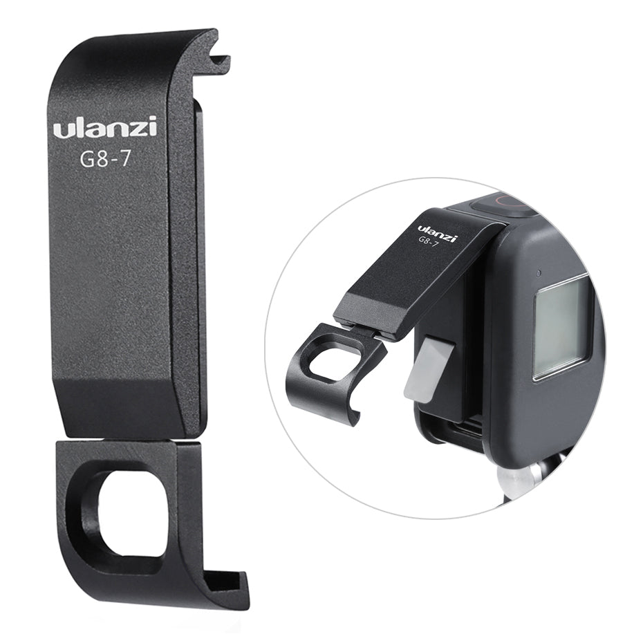 Uniqkart G8-7 Side Protective Cover Battery Lid for GoPro Hero 8 Sports Camera Removable Door Housing Case
