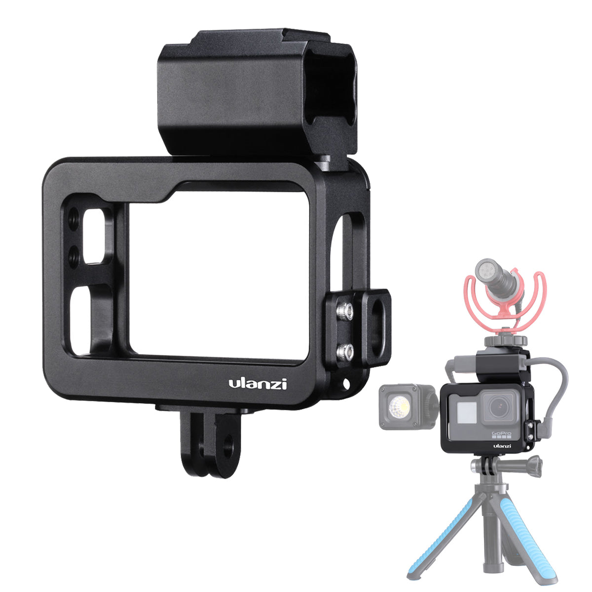 Uniqkart V3 Pro Aluminum Alloy Cage Protective Housing Case Cover Metal Frame for GoPro Hero 5/6/7