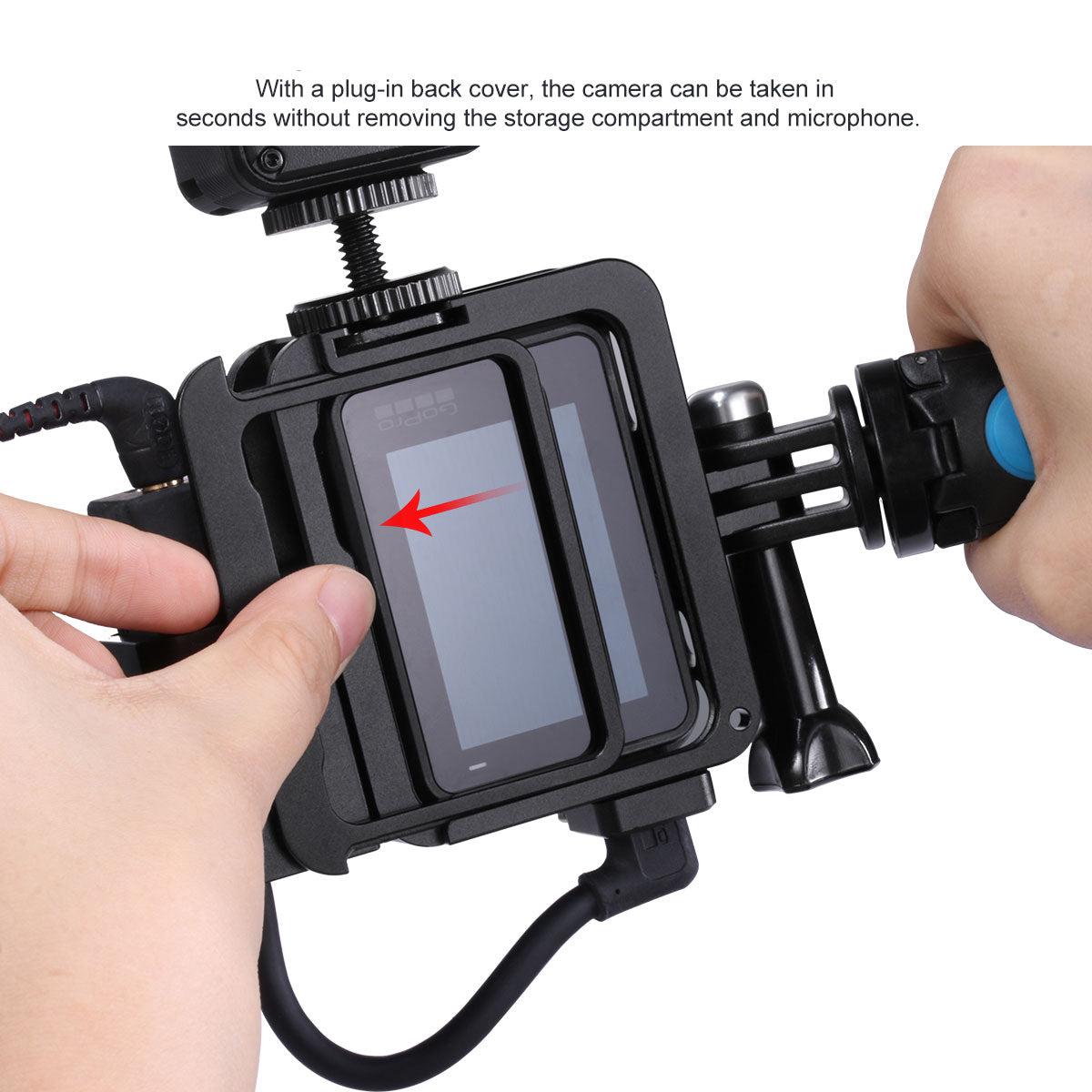 Uniqkart V3 Pro Aluminum Alloy Cage Protective Housing Case Cover Metal Frame for GoPro Hero 5/6/7