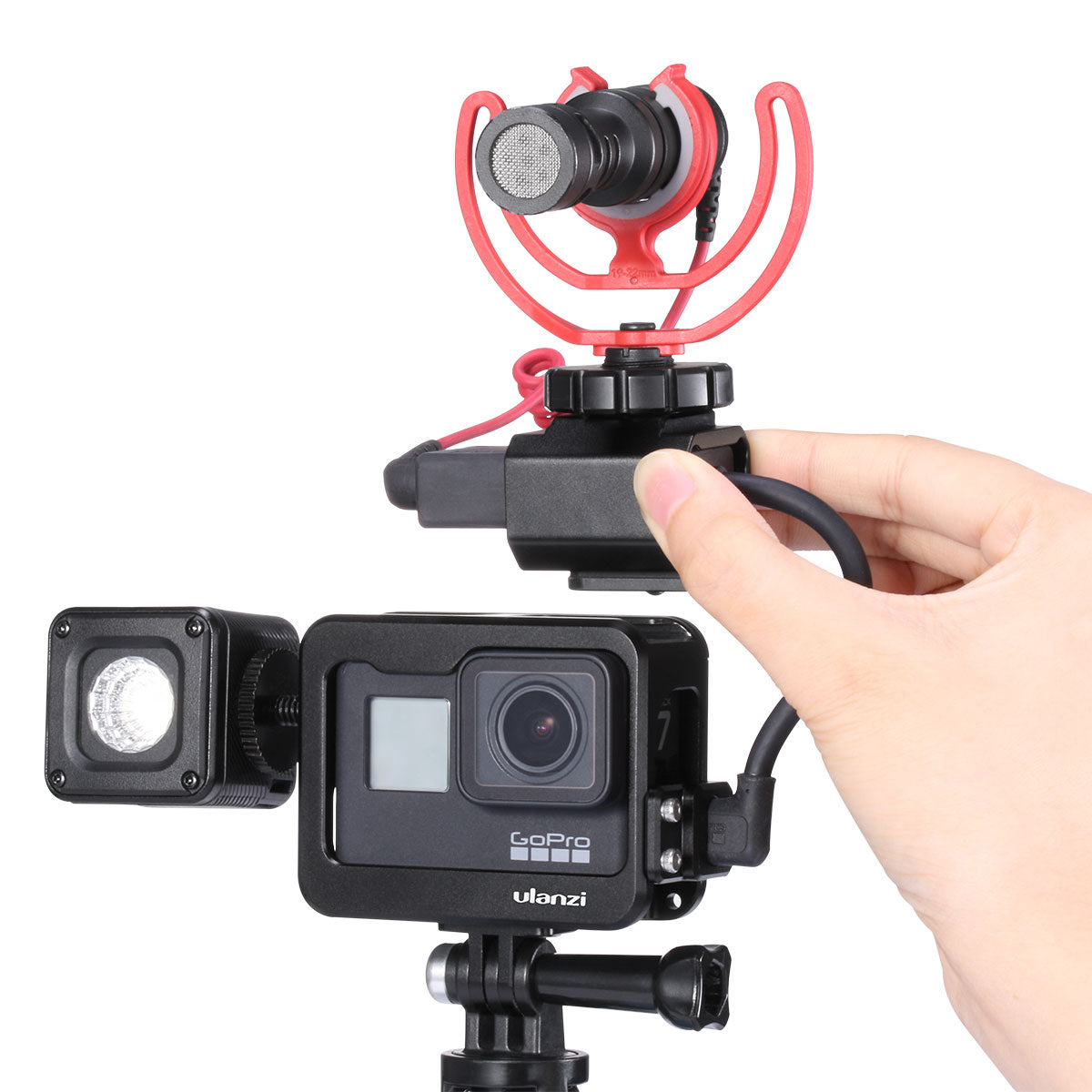 Uniqkart V3 Pro Aluminum Alloy Cage Protective Housing Case Cover Metal Frame for GoPro Hero 5/6/7