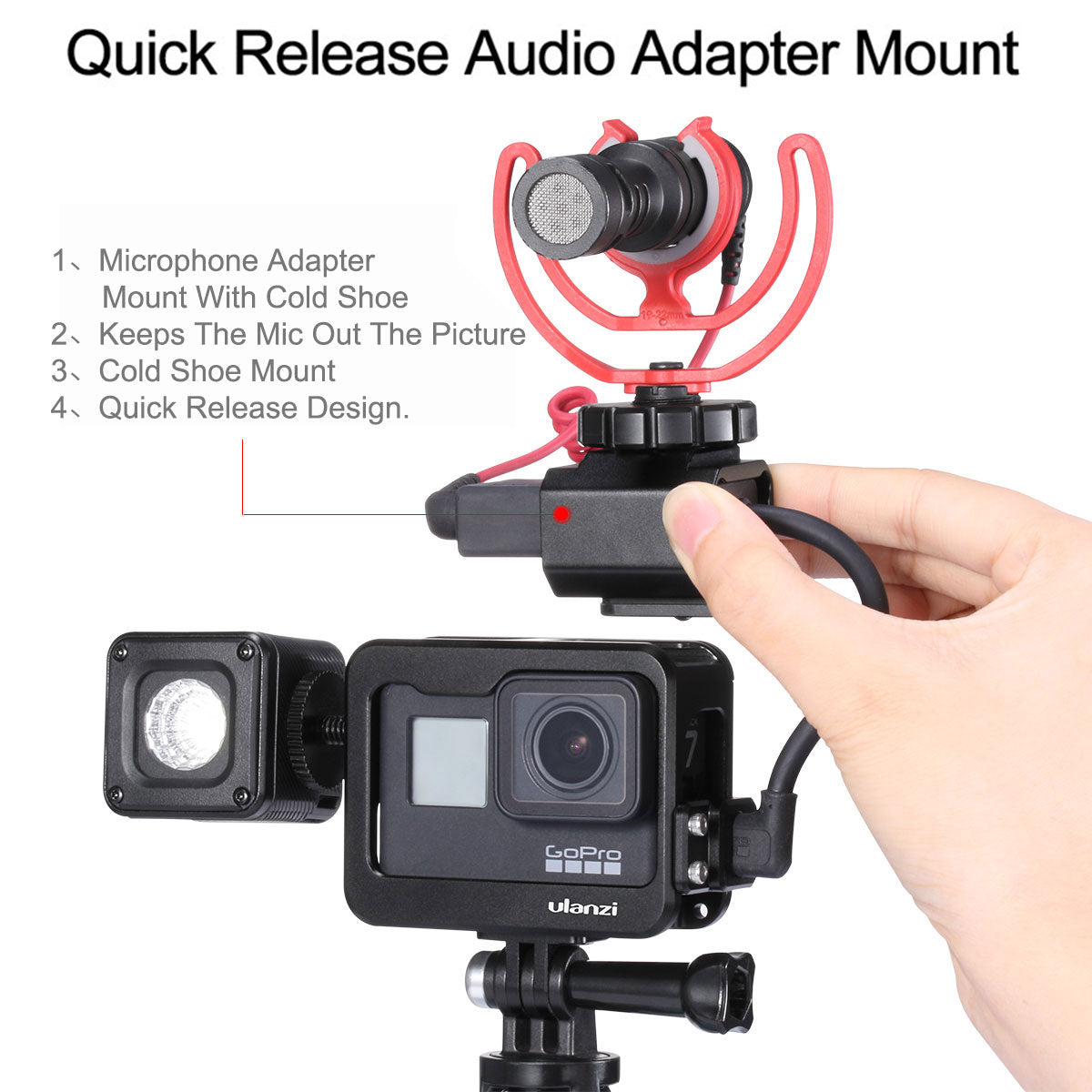 Uniqkart V3 Pro Aluminum Alloy Cage Protective Housing Case Cover Metal Frame for GoPro Hero 5/6/7