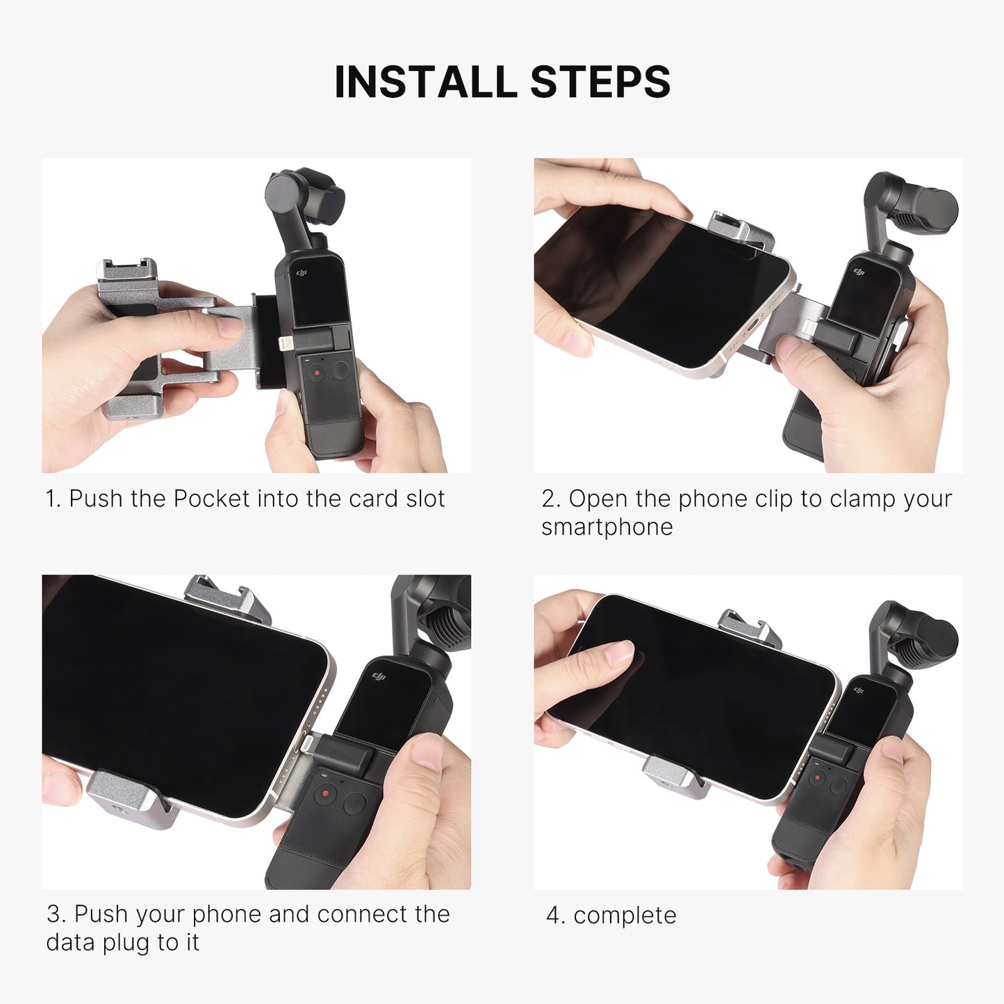 ULANZI ST-24 Phone Tripod Mount Adapter Expansion Accessories Phone Clip for DJI OSMO Pocket 1/2