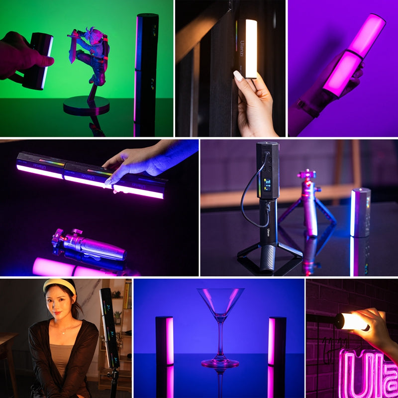 Uniqkart I-Light RGB Mini Stick Light 360-degree Full Color Adjustable Video Light Support Magnetic Attraction