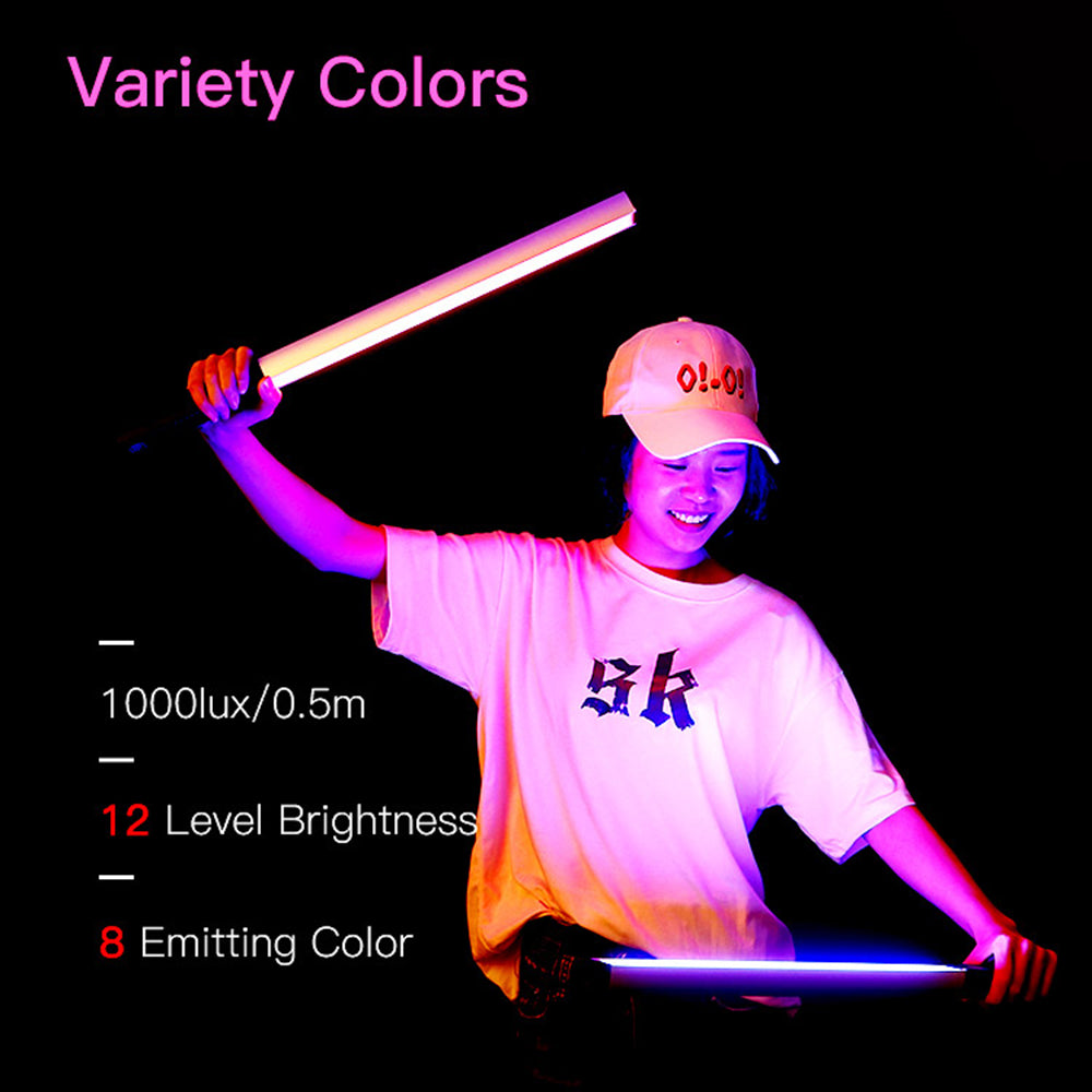 LUXCEO Q508A 8-color Photography RGB Fill Light Adjustable Color Temperature Handheld Video Light - Black/White