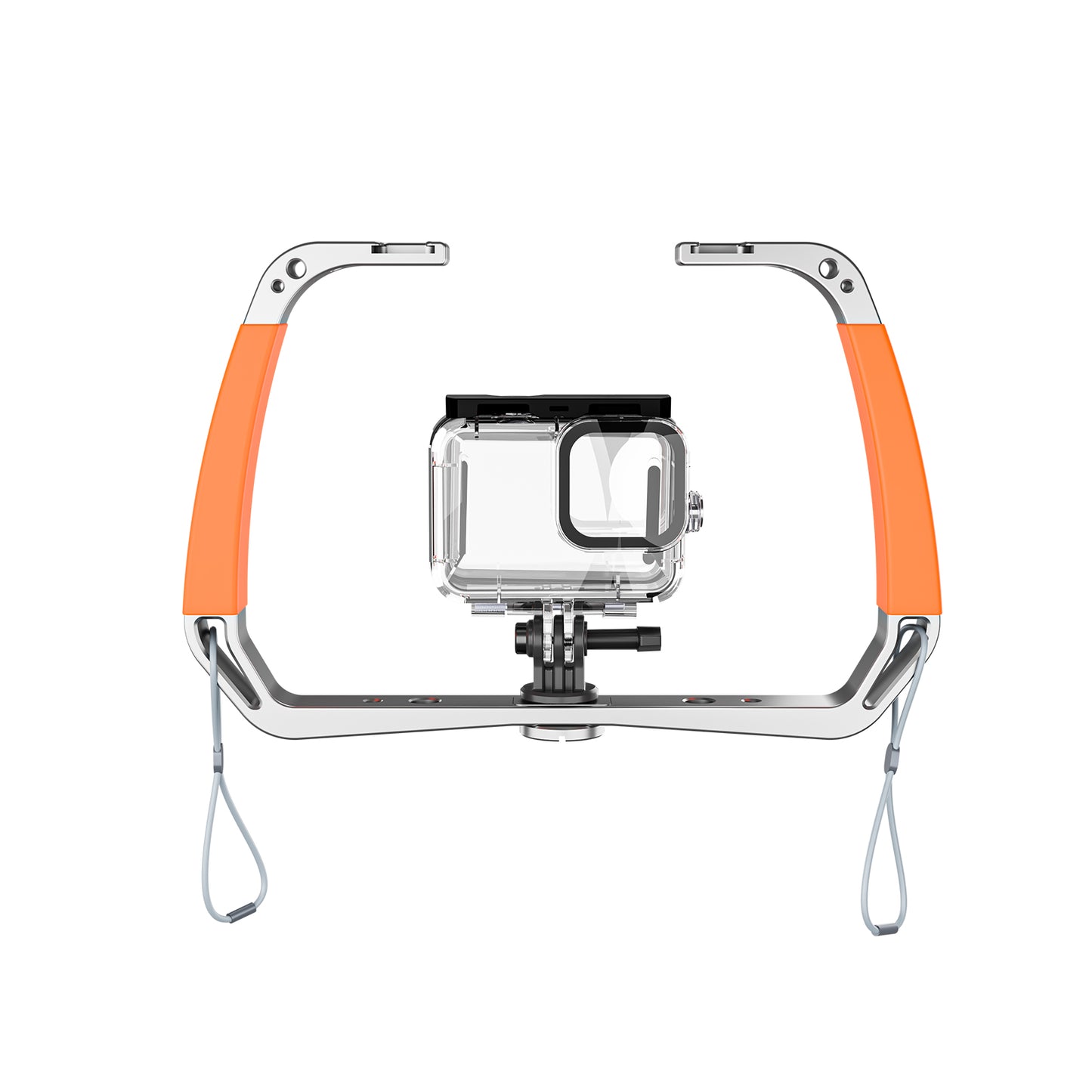 Uniqkart TE-HBM-002 Diving Underwater Handheld Aluminum Alloy Action Camera Holder Double-Arm Bracket Stabilizer for GoPro