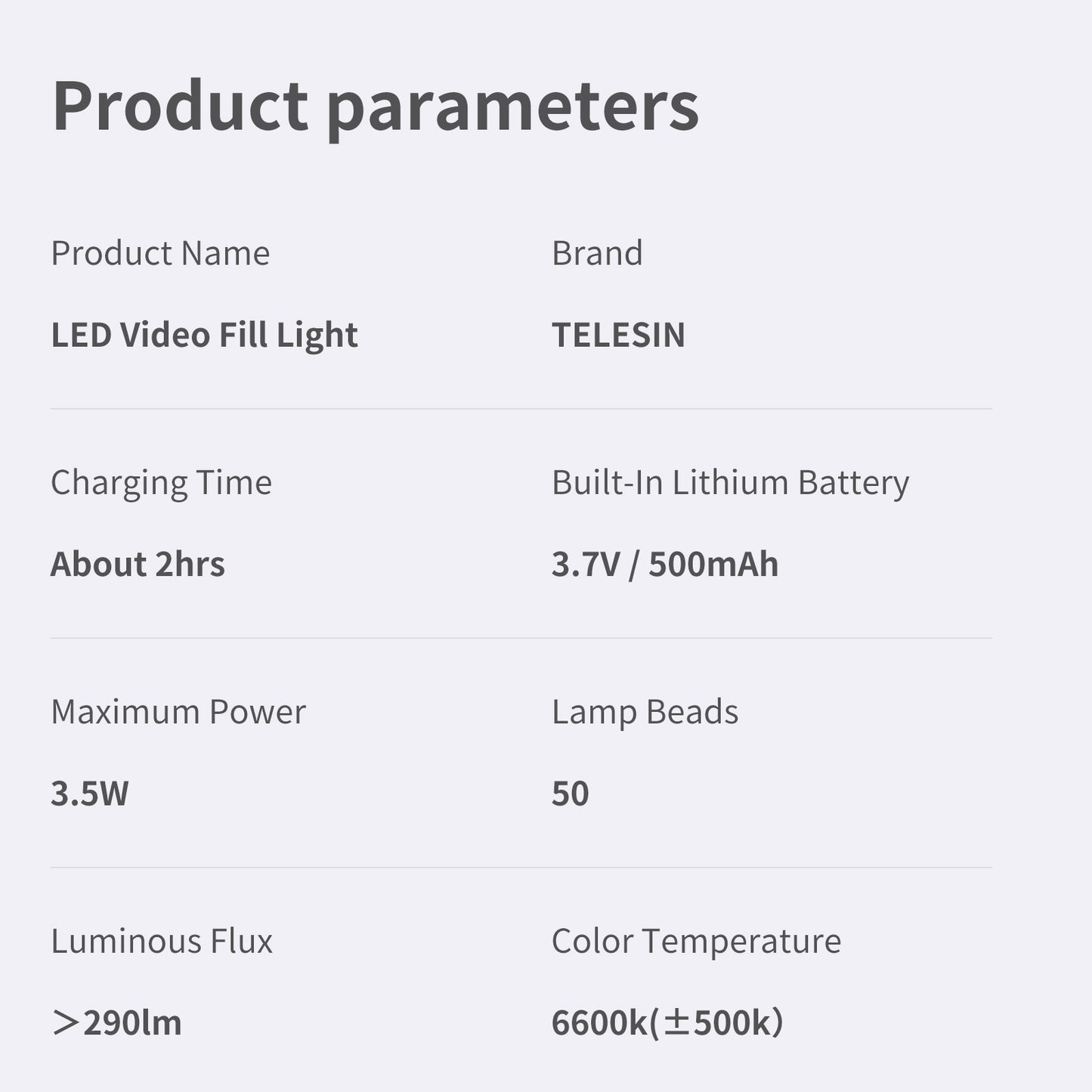 Uniqkart TE-BGD-002 Vlog Fill Light LED Mini Video Lighting for GoPro Hero Insta360 Smartphone