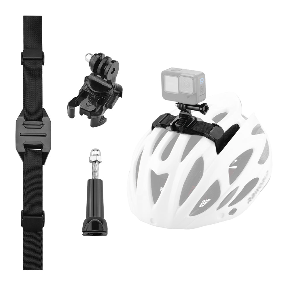 EWB9025+EWB7869+Max3204 Bicycle Helmet Adjustable Headband with Mounting Adapter + Long Screw for GoPro 10/9/8/7/6/5/Osmo Action/Insta360 ONE R