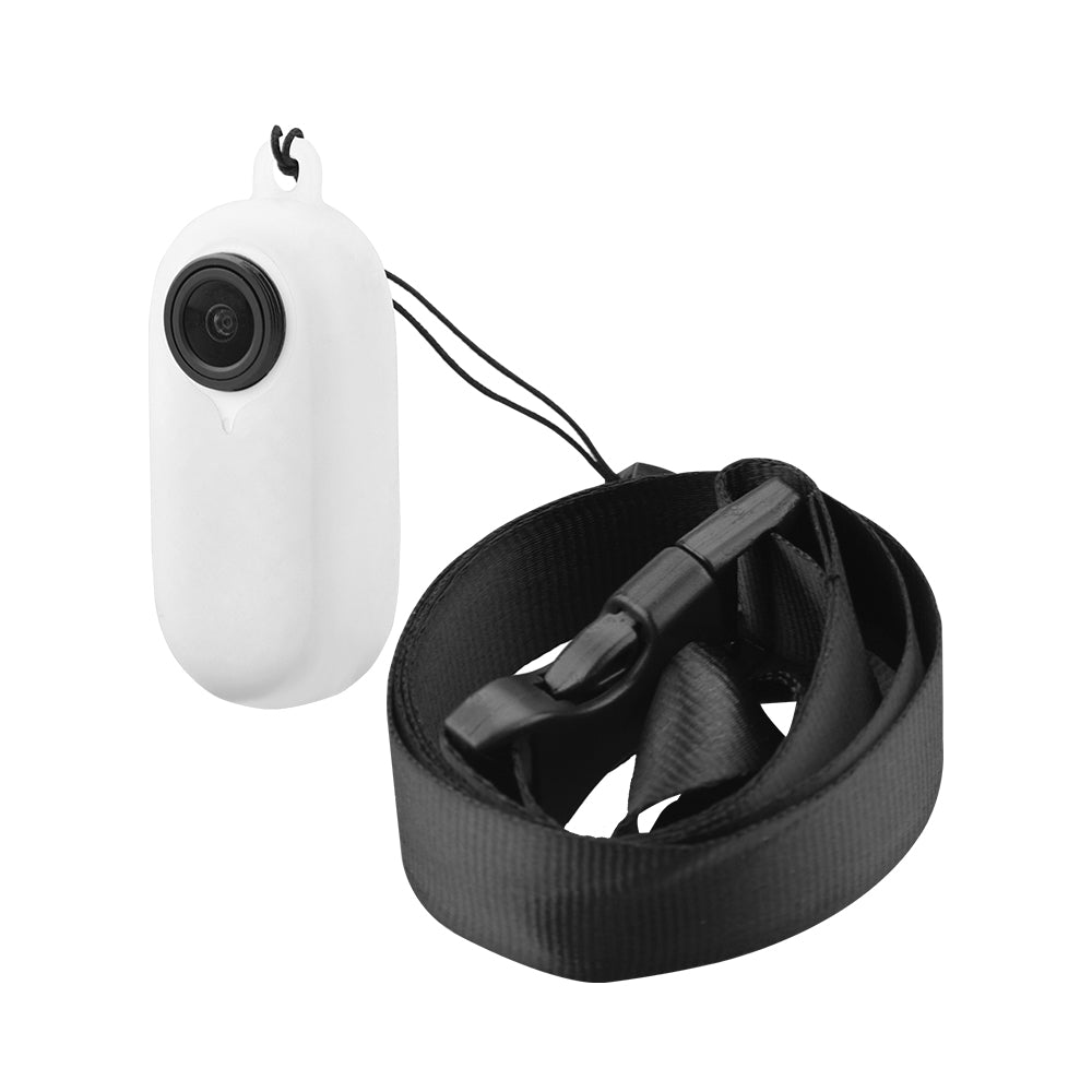 EWB8896 Sports Camera Silicone Protective Cover Case + Battery Compartment Cover for Insta360 GO2 - White