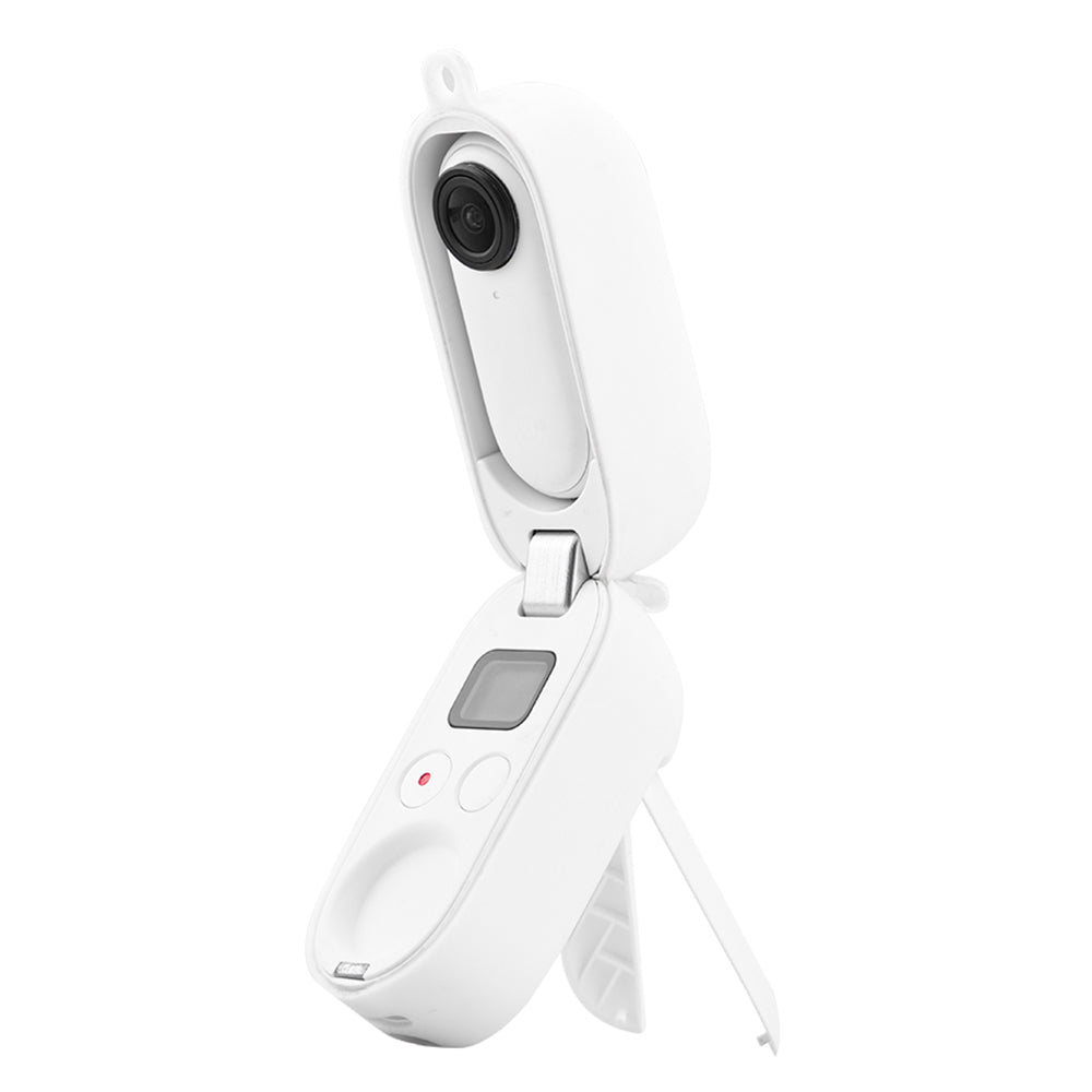 EWB8895 Thumb Anti-shake Digital Camera Charging Case Protector Silicone Protective Cover for Insta360 go2 Camera - White